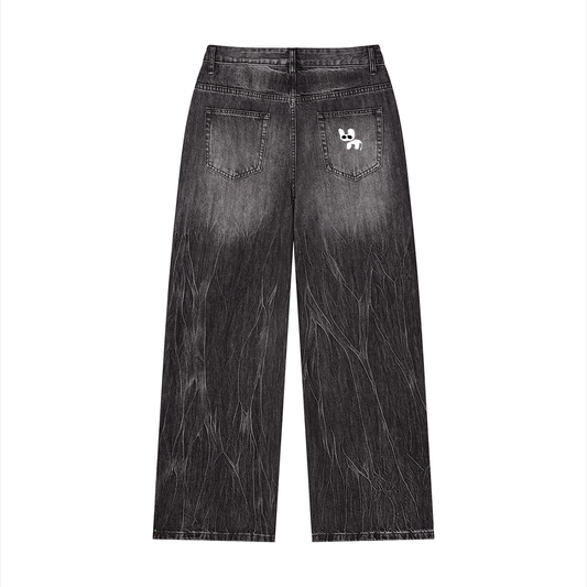 Men’s Vintage Wash Wide Leg Jeans