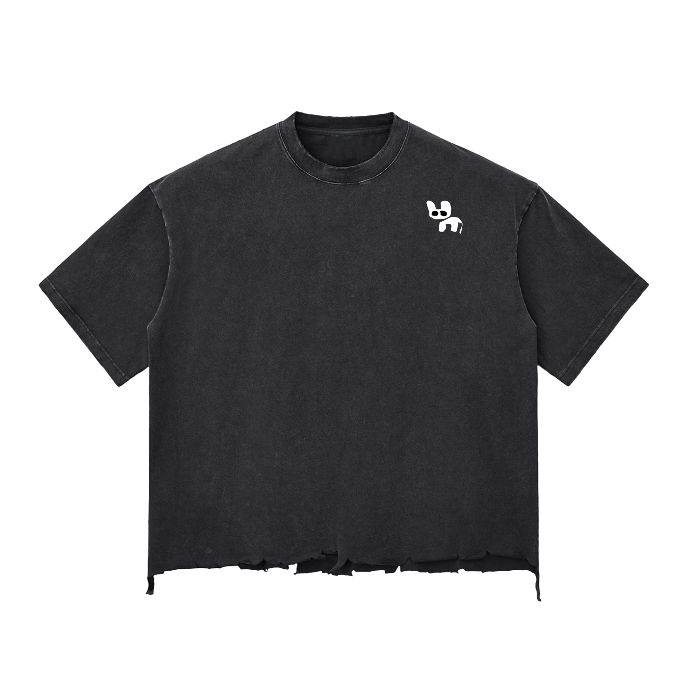 Snow Wash Raw-Hem Boxy T-shirt