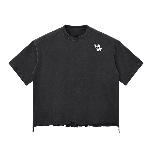 Snow Wash Raw-Hem Boxy T-shirt
