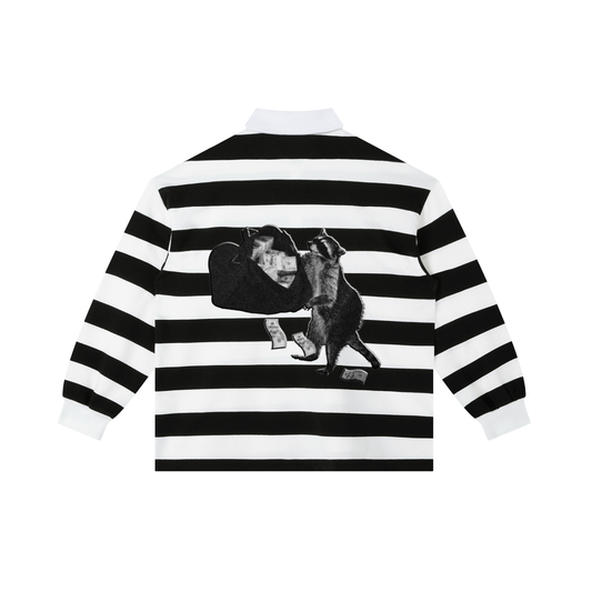 Color Block Stripe Polo Shirt
