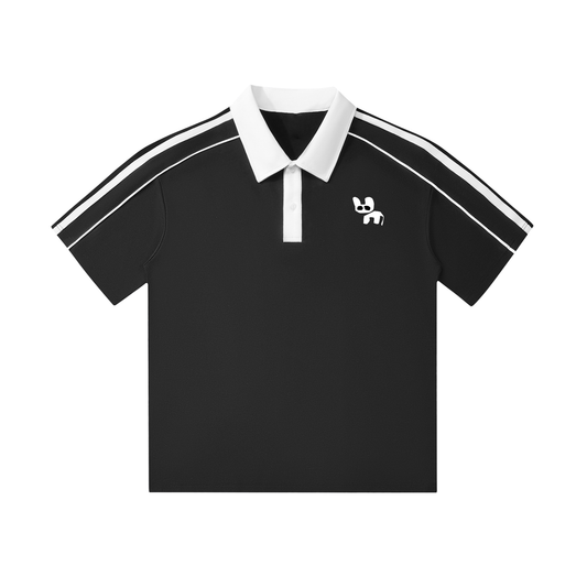 Contrast Collar Short-Sleeve Polo Shirt
