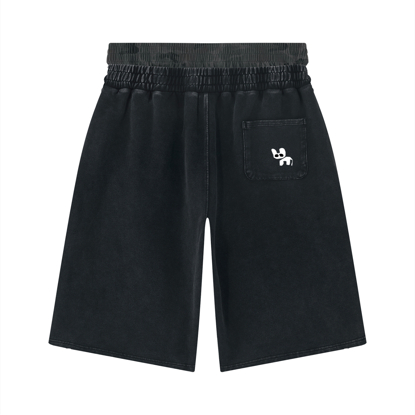 Unisex Vintage Wash Distressed Wide Leg Shorts