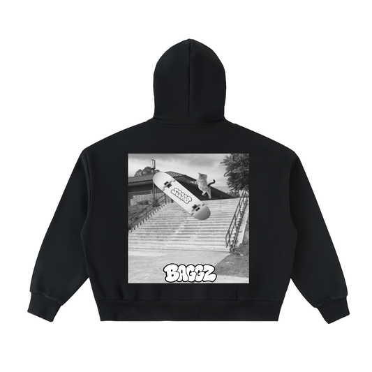 Fleeced Full-Zip Boxy Hoodie
