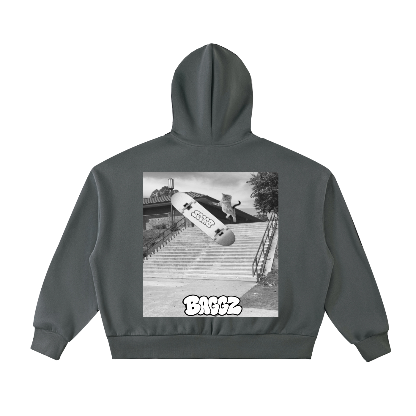 Fleeced Full-Zip Boxy Hoodie